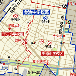 名古屋市内中学校区の表示